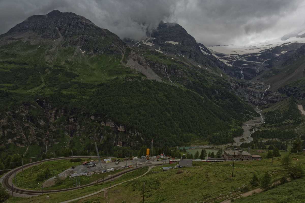 Alp Grüm sur le chemin de fer